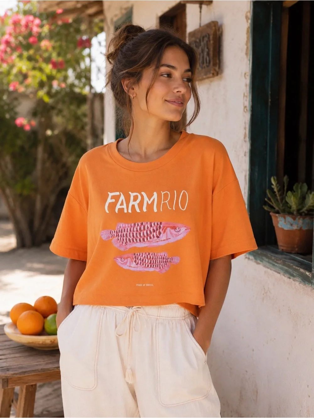 FARM Rio Tropical Fish Graphic Tee 🍊🐠 NWT Size Small - Picture 3 of 9
